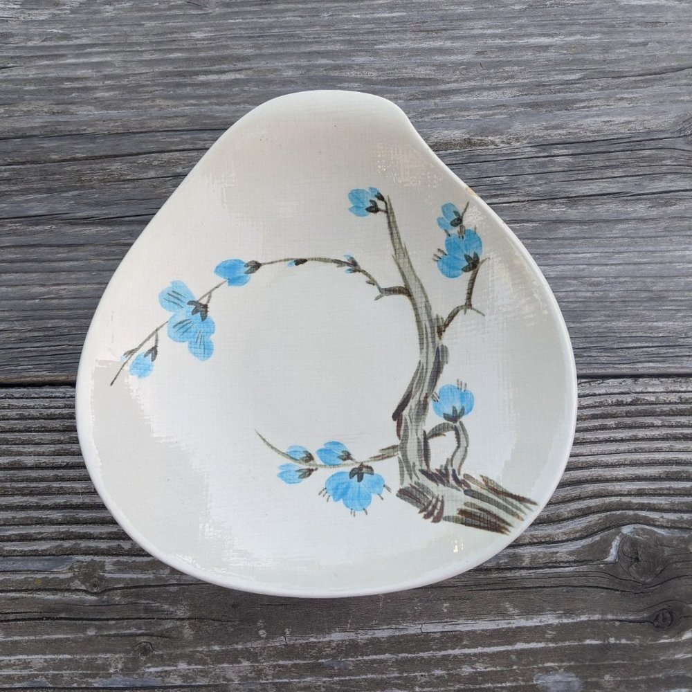 Mid Century Redwing Pottery Serving Bowl Driftwood Pattern